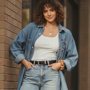 Vintage 90s Disney store 4x denim button up embroidered mickey donald goofy